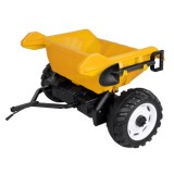 JOKO Veľký Elektrický Traktor s Elektricky vyklápacou vlečkou 205cm, 2x200W 24V, kožené sedadlo, žltý