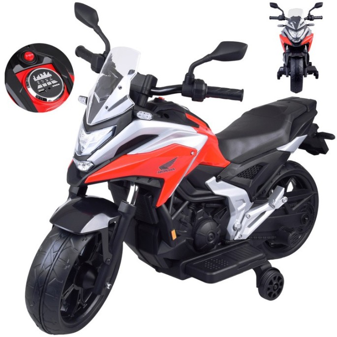 JOKO Elektrická Motorka Honda NC750X, USB a MP3, nosnosť 35kg, červená