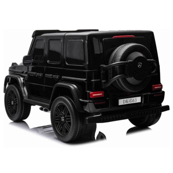 JOKO Elektrické Autíčko Mercedes G 63 AMG Class 4x4 s LCD Displejom, DVOJMIESTNE kožené sedadlo, Nosnosť 80kg, FM rádio, čierne