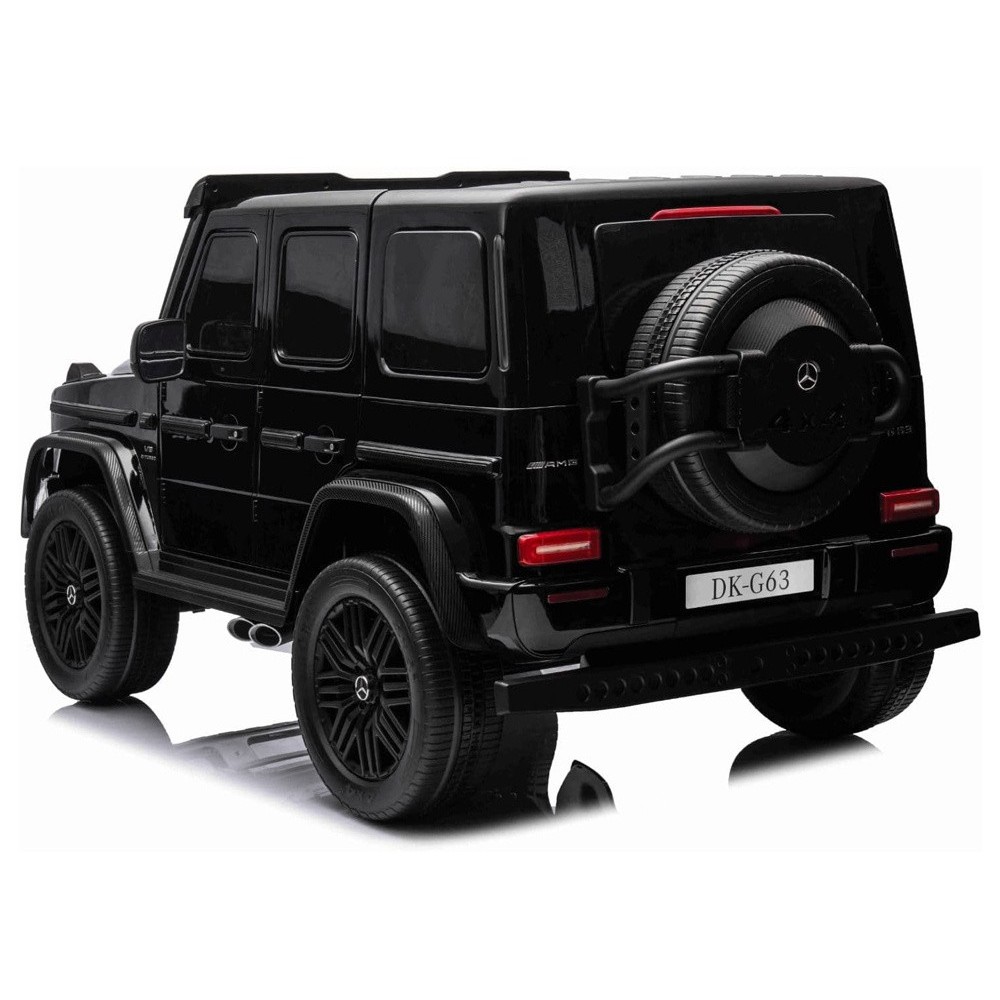 JOKO Elektrické Autíčko Mercedes G 63 AMG Class 4x4 s LCD Displejom, DVOJMIESTNE kožené sedadlo, Nosnosť 80kg, FM rádio, čierne