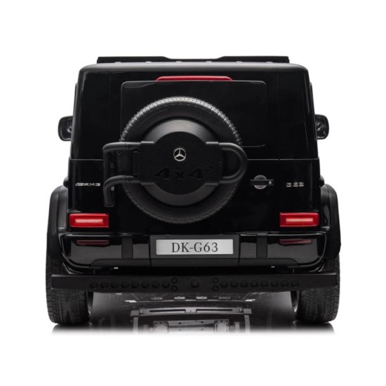 JOKO Elektrické Autíčko Mercedes G 63 AMG Class 4x4 s LCD Displejom, DVOJMIESTNE kožené sedadlo, Nosnosť 80kg, FM rádio, čierne