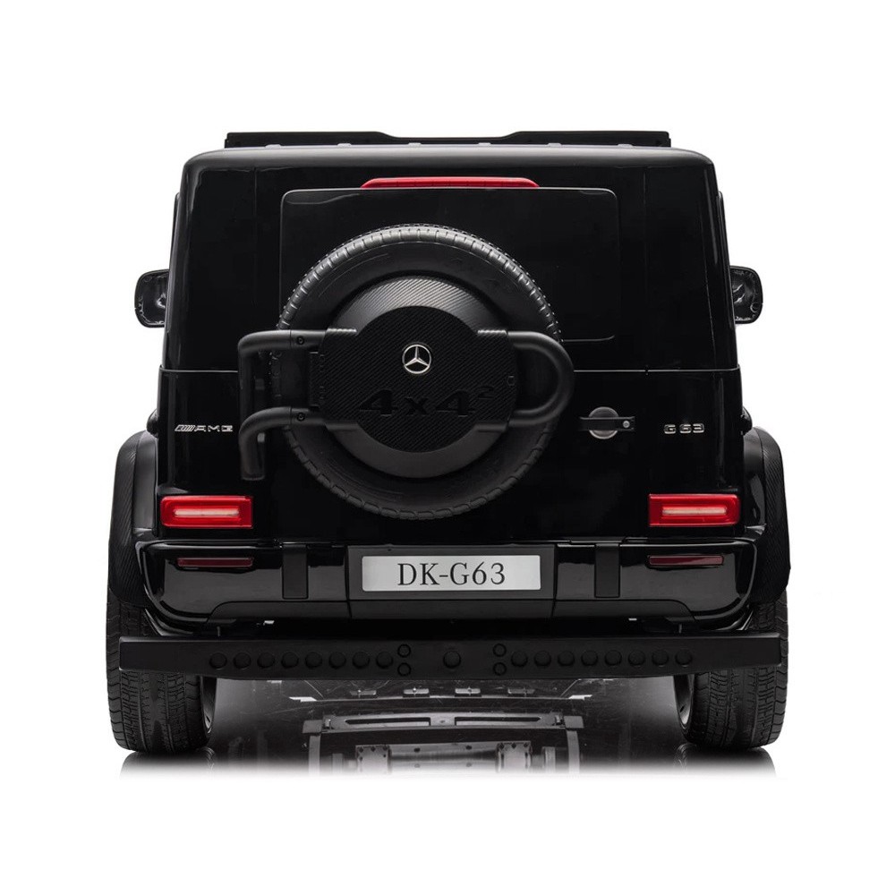 JOKO Elektrické Autíčko Mercedes G 63 AMG Class 4x4 s LCD Displejom, DVOJMIESTNE kožené sedadlo, Nosnosť 80kg, FM rádio, čierne
