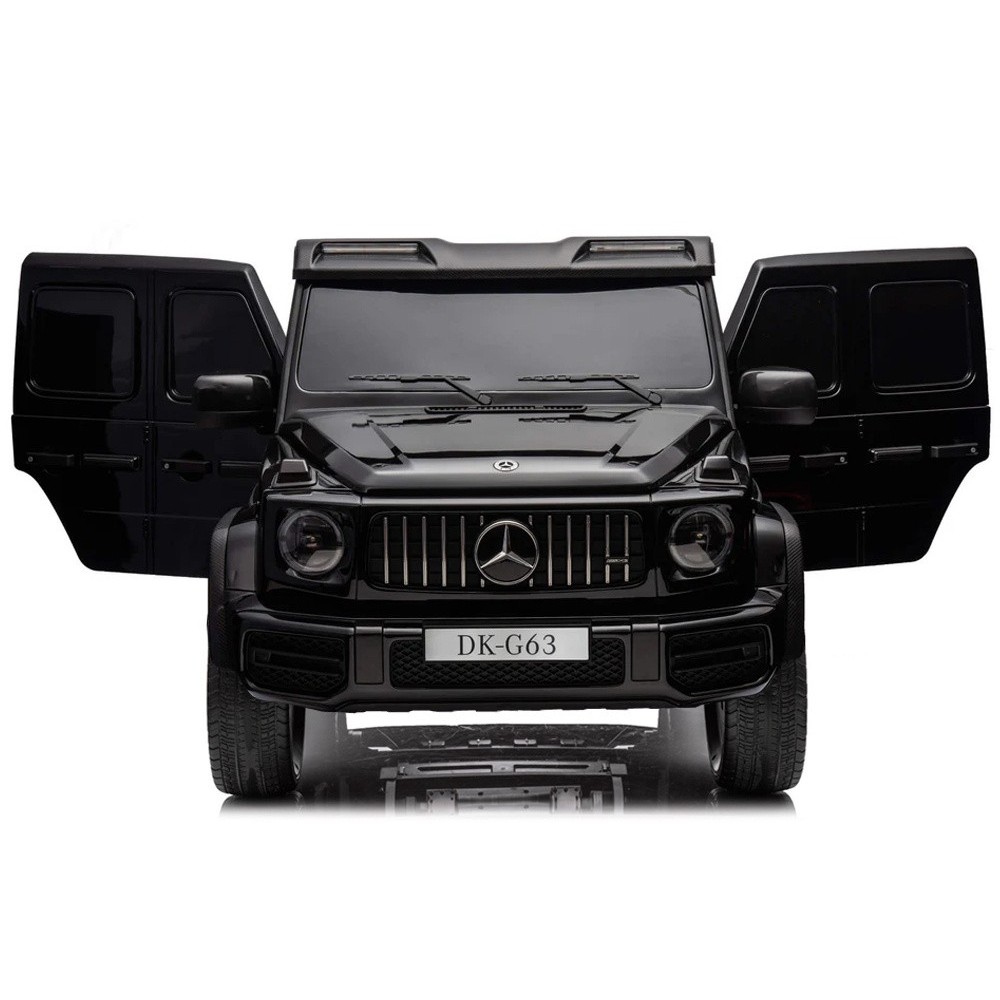 JOKO Elektrické Autíčko Mercedes G 63 AMG Class 4x4 s LCD Displejom, DVOJMIESTNE kožené sedadlo, Nosnosť 80kg, FM rádio, čierne