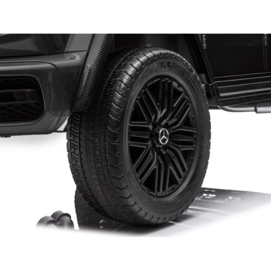 JOKO Elektrické Autíčko Mercedes G 63 AMG Class 4x4 s LCD Displejom, DVOJMIESTNE kožené sedadlo, Nosnosť 80kg, FM rádio, čierne