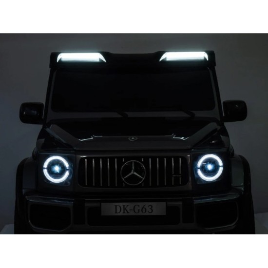 JOKO Elektrické Autíčko Mercedes G 63 AMG Class 4x4 s LCD Displejom, DVOJMIESTNE kožené sedadlo, Nosnosť 80kg, FM rádio, čierne