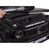 JOKO Elektrické Autíčko Mercedes G 63 AMG Class 4x4 s LCD Displejom, DVOJMIESTNE kožené sedadlo, Nosnosť 80kg, FM rádio, čierne