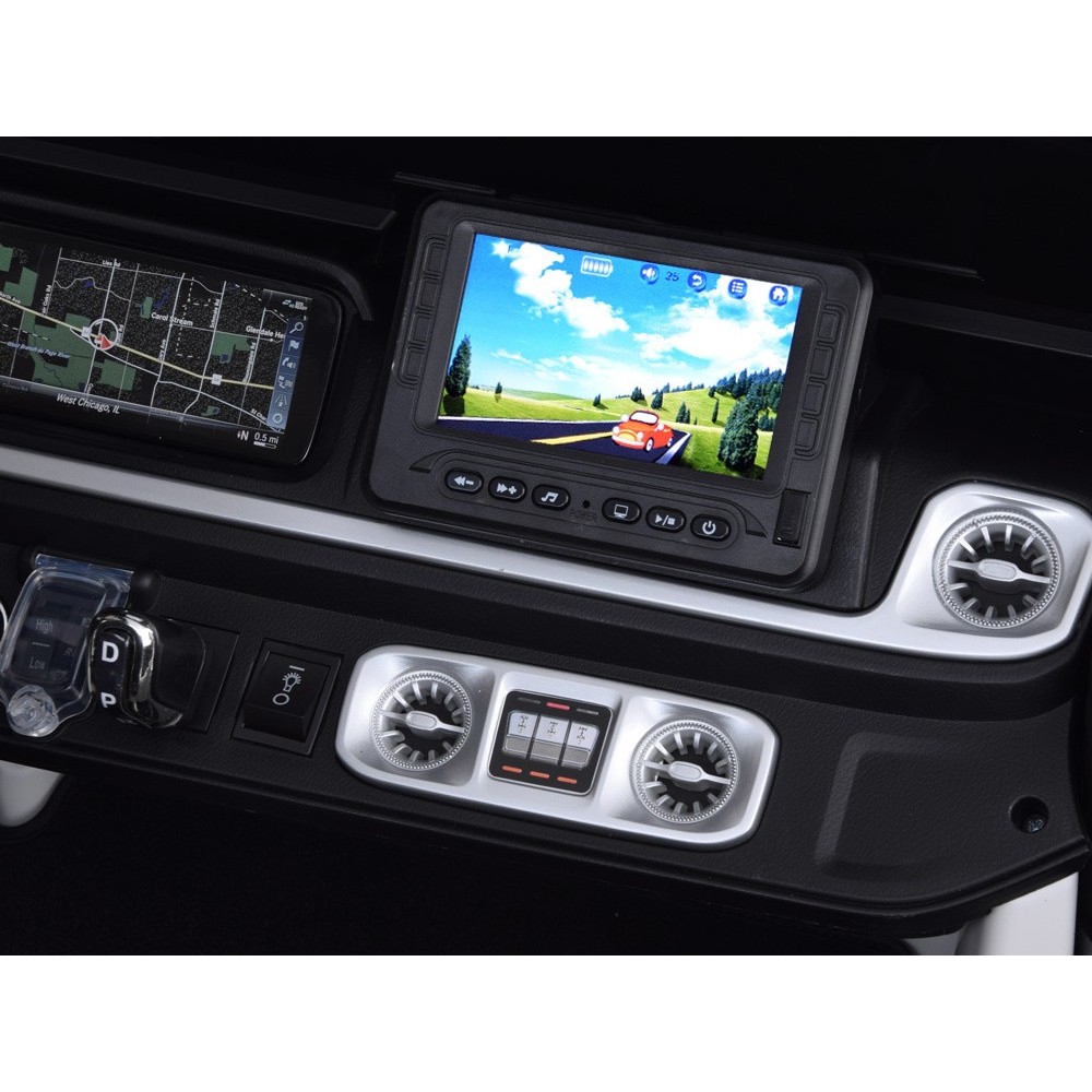 JOKO Elektrické Autíčko Mercedes G 63 AMG Class 4x4 s LCD Displejom, DVOJMIESTNE kožené sedadlo, Nosnosť 80kg, FM rádio, čierne