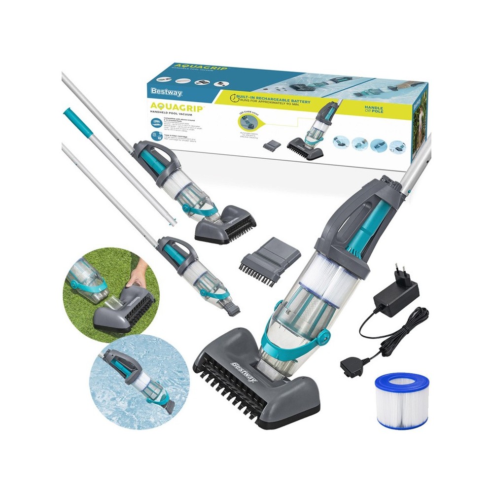 Bestawy 58946 Ručný Bazénový Vysávač AquaGrip Cordless Handheld Pool Vacuum Cleaner Bezdrôtový + 2 hlavice