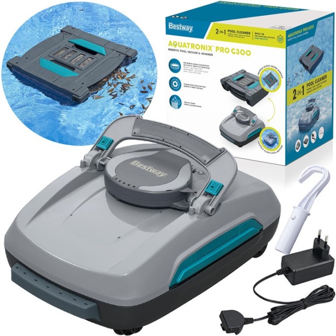 Bestway 58942 Bazénový Výsávač AquaTronix ProG300 Cordless Pool Vacuum Cleaner + Skimmer, bezdrôtový