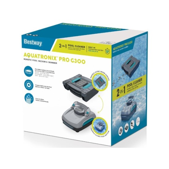 Bestway 58942 Bazénový Výsávač AquaTronix ProG300 Cordless Pool Vacuum Cleaner + Skimmer, bezdrôtový