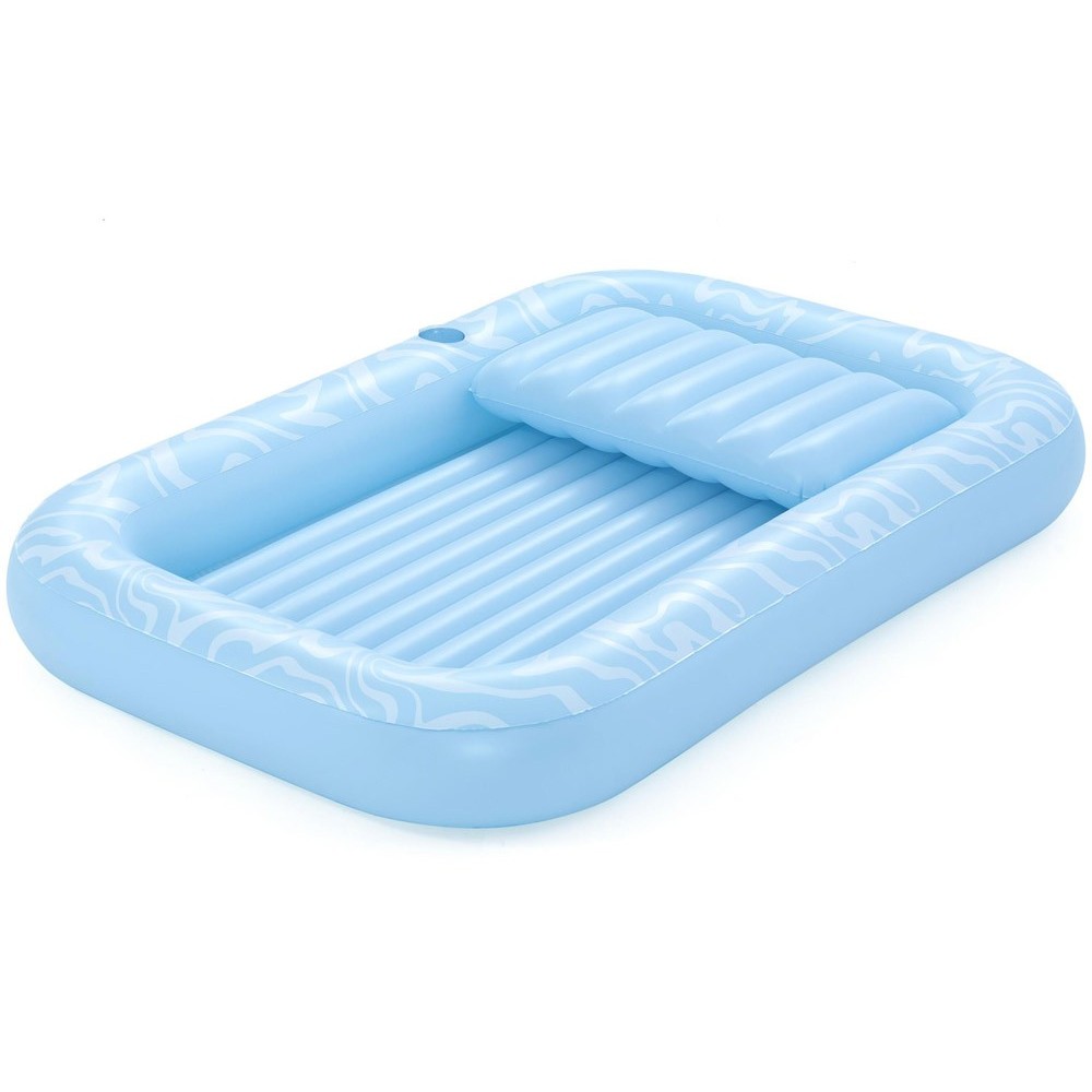 Bestway 43838 Nafukovací Matrac Sun-Kissed™ 214x155cm s vankúšom + držiak na pohár, nosnsoť 100kg, modrý