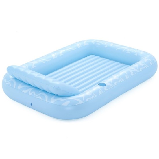 Bestway 43838 Nafukovací Matrac Sun-Kissed™ 214x155cm s vankúšom + držiak na pohár, nosnsoť 100kg, modrý