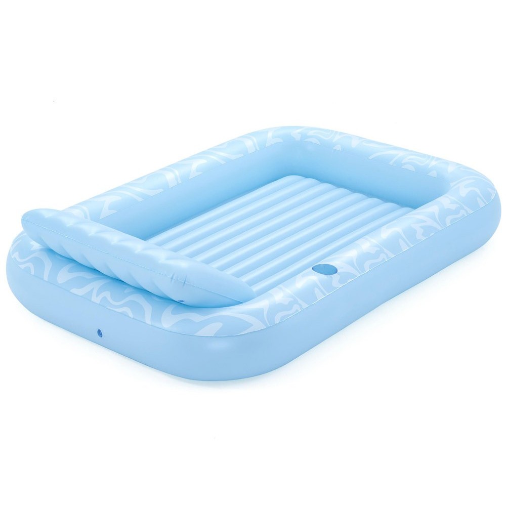 Bestway 43838 Nafukovací Matrac Sun-Kissed™ 214x155cm s vankúšom + držiak na pohár, nosnsoť 100kg, modrý