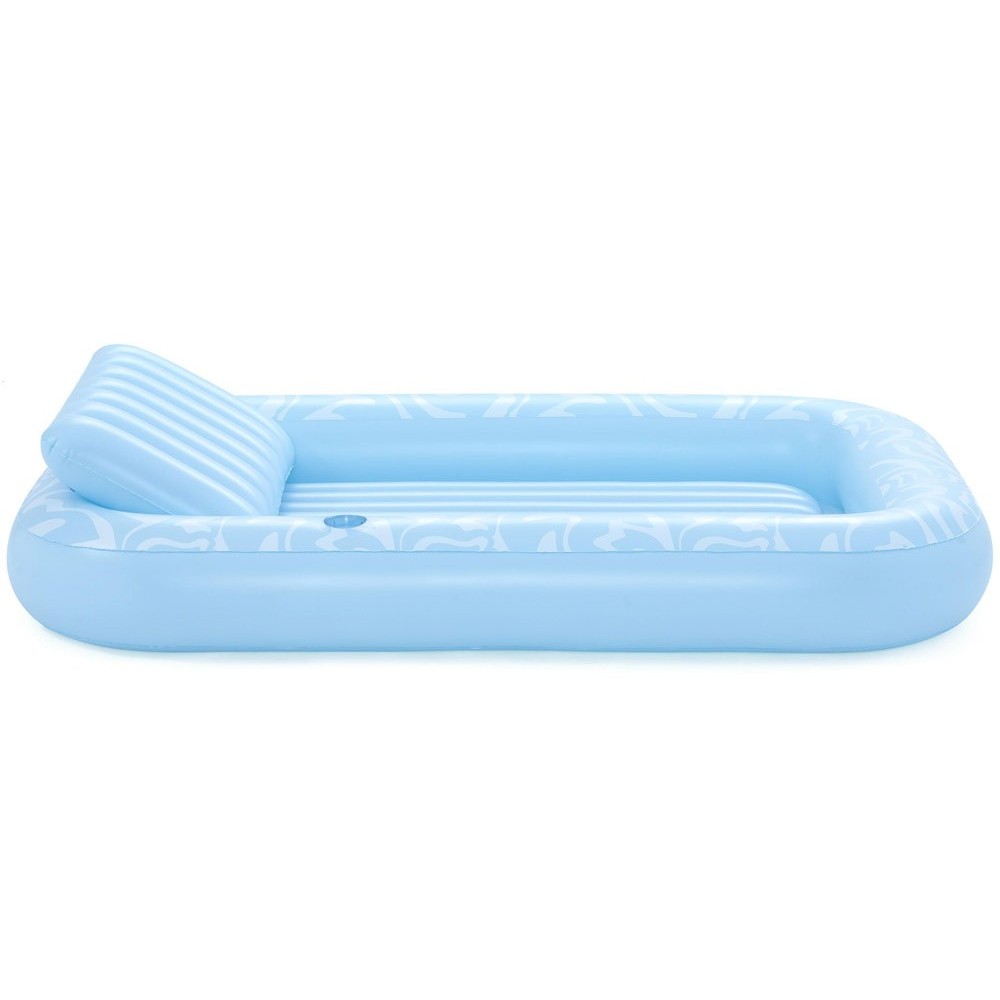 Bestway 43838 Nafukovací Matrac Sun-Kissed™ 214x155cm s vankúšom + držiak na pohár, nosnsoť 100kg, modrý