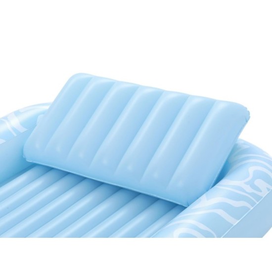 Bestway 43838 Nafukovací Matrac Sun-Kissed™ 214x155cm s vankúšom + držiak na pohár, nosnsoť 100kg, modrý