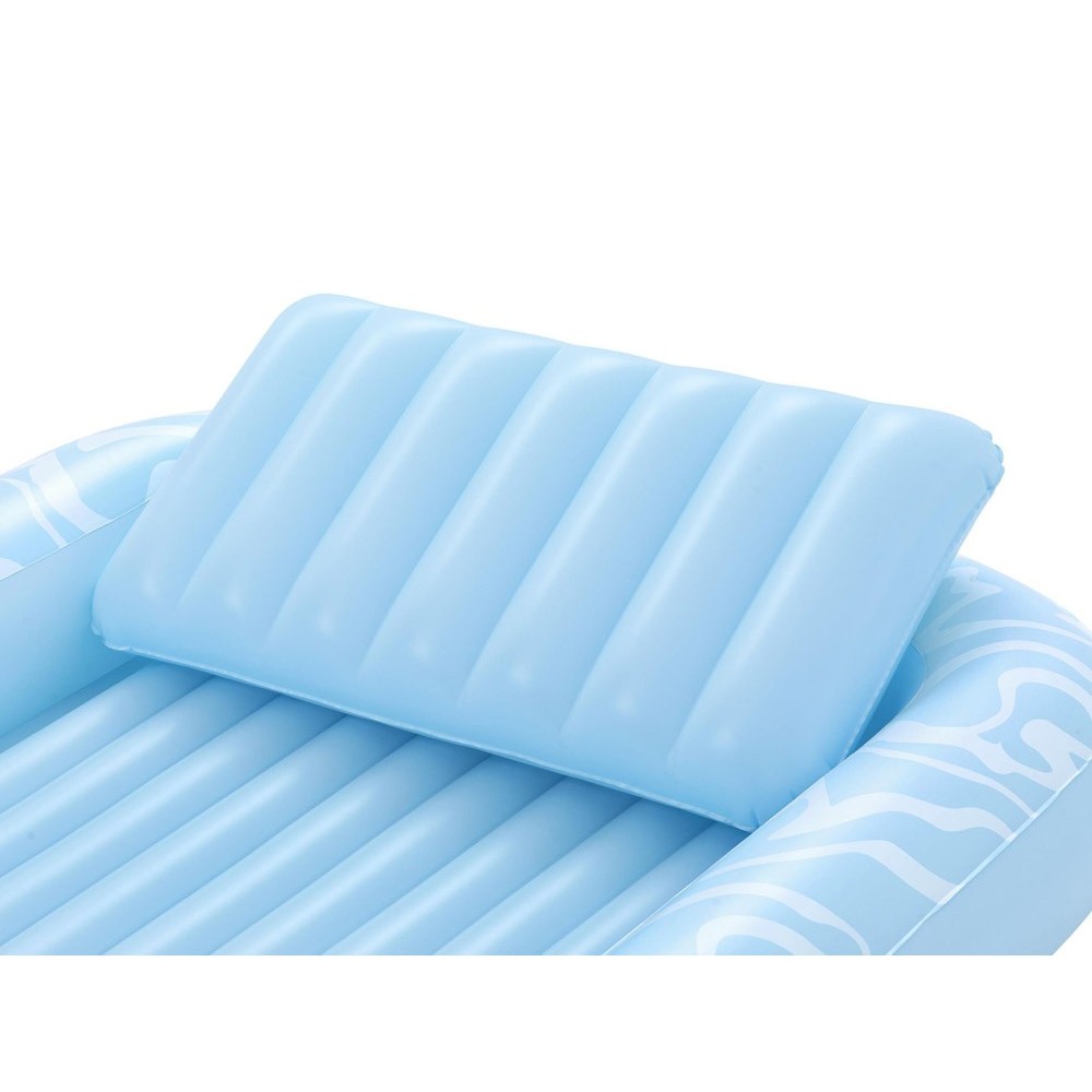 Bestway 43838 Nafukovací Matrac Sun-Kissed™ 214x155cm s vankúšom + držiak na pohár, nosnsoť 100kg, modrý