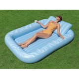 Bestway 43838 Nafukovací Matrac Sun-Kissed™ 214x155cm s vankúšom + držiak na pohár, nosnsoť 100kg, modrý