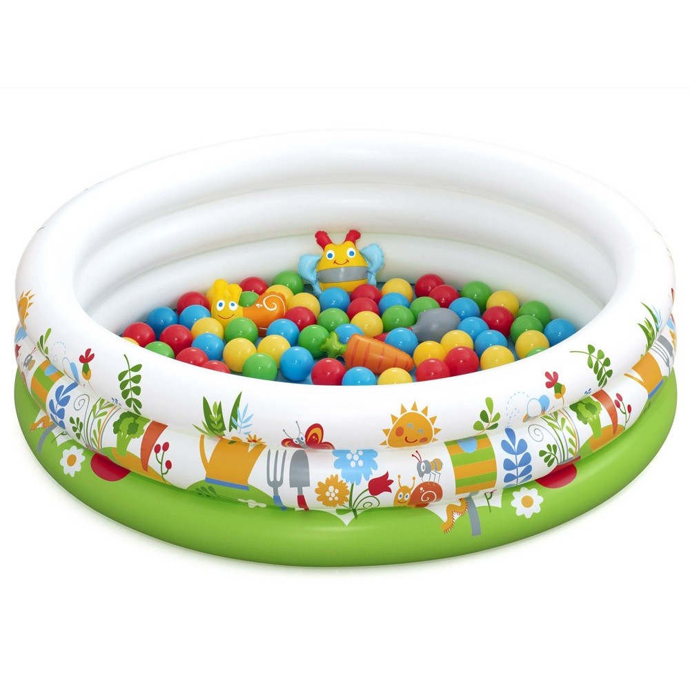 Bestway 52466 Detský Nafukovací Bazén Malý Záhradník s loptičkami 50ks + Nafukovacie hračky 102x25cm