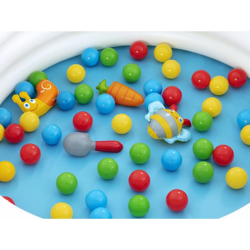 Bestway 52466 Detský Nafukovací Bazén Malý Záhradník s loptičkami 50ks + Nafukovacie hračky 102x25cm