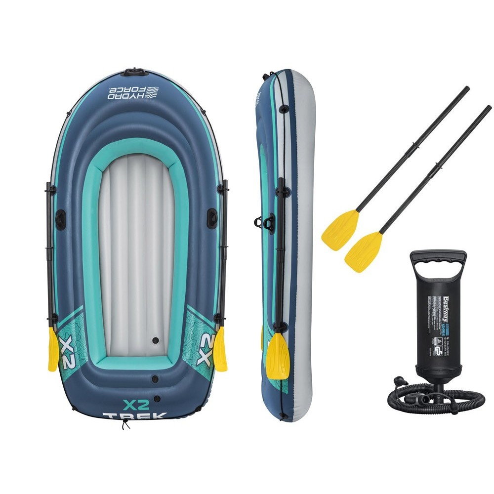 Bestway Nafukovací Čln TREK X2 Raftingová sada, nosnosť 250 kg, 232x118 cm + veslá a pumpa