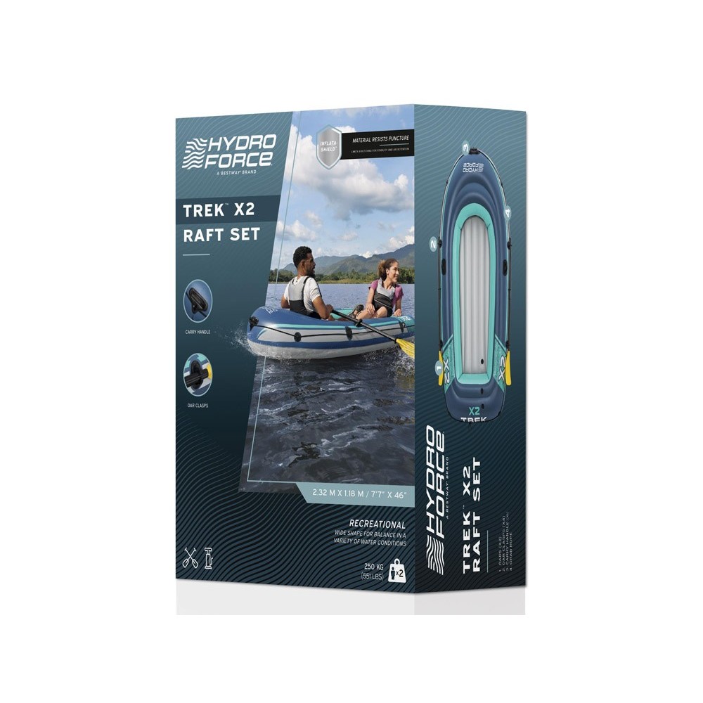 Bestway Nafukovací Čln TREK X2 Raftingová sada, nosnosť 250 kg, 232x118 cm + veslá a pumpa