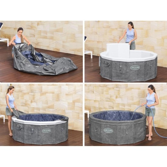 Bestway 6001V Vírivka Lay-Z-Spa Carrara SMART Air Jet Jacuzzi s WIFI aplikáciou, pre 6 osôb + 5 vankúšov, priemer 170cm