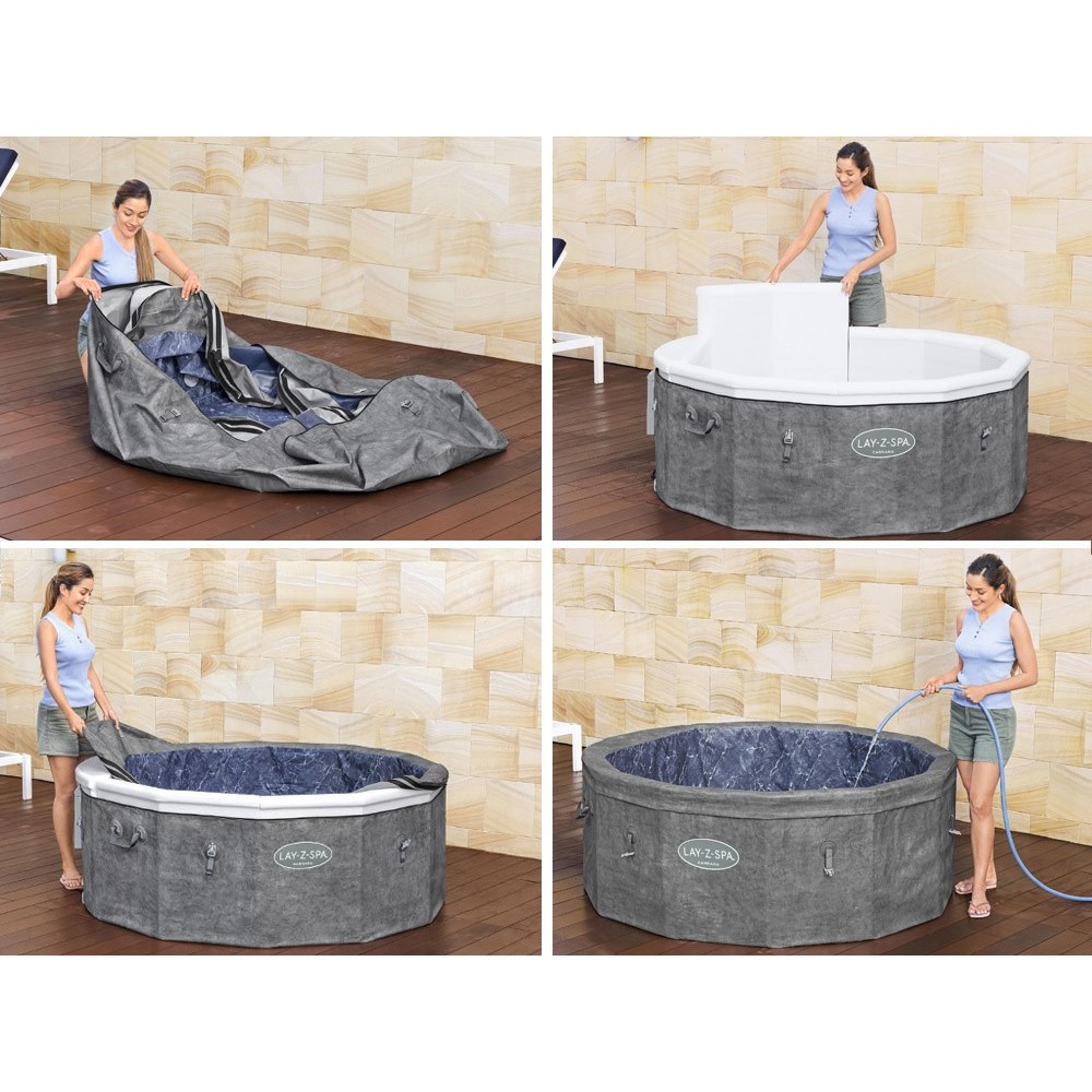 Bestway 6001V Vírivka Lay-Z-Spa Carrara SMART Air Jet Jacuzzi s WIFI aplikáciou, pre 6 osôb + 5 vankúšov, priemer 170cm