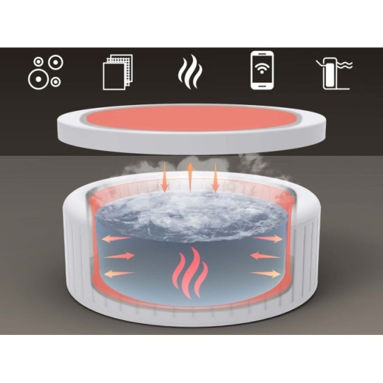 Bestway 6001V Vírivka Lay-Z-Spa Carrara SMART Air Jet Jacuzzi s WIFI aplikáciou, pre 6 osôb + 5 vankúšov, priemer 170cm