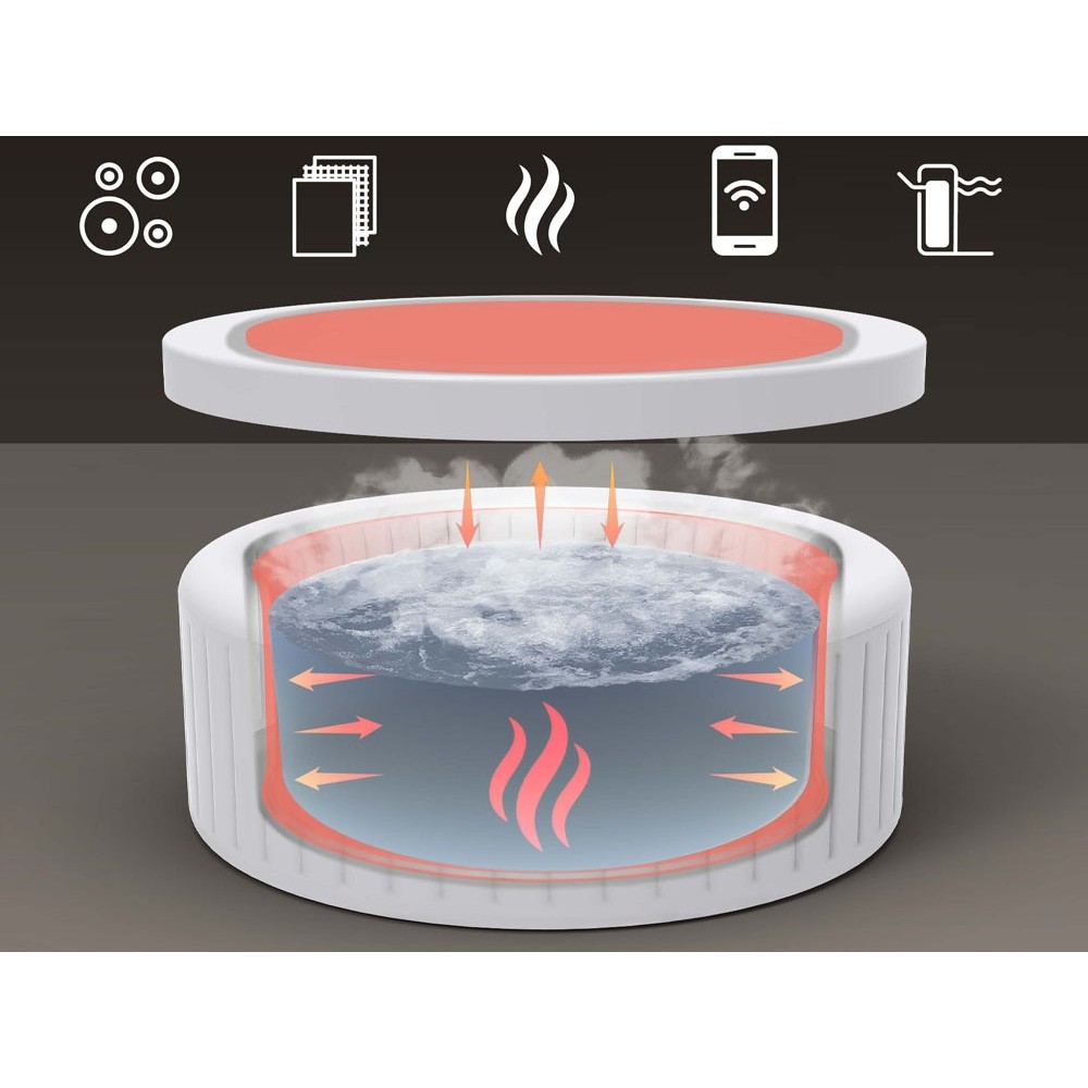 Bestway 6001V Vírivka Lay-Z-Spa Carrara SMART Air Jet Jacuzzi s WIFI aplikáciou, pre 6 osôb + 5 vankúšov, priemer 170cm