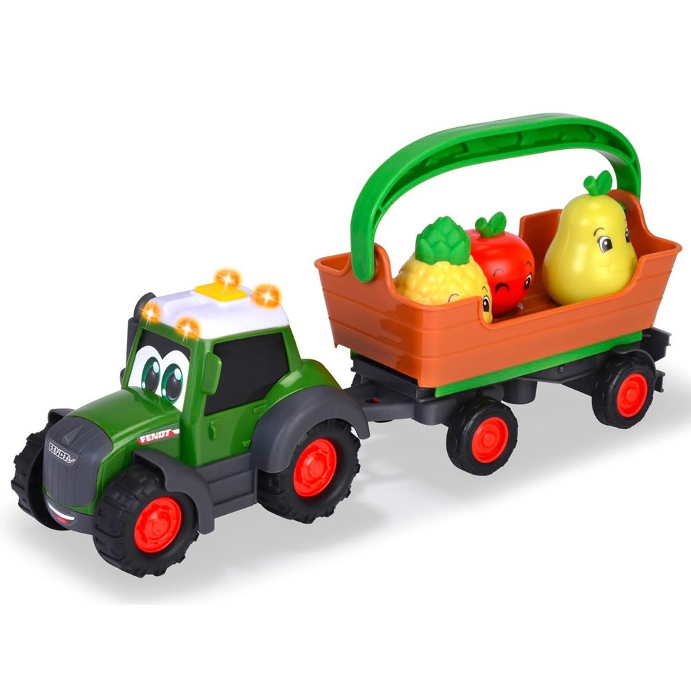 JOKO Interaktívny Traktor s vlečkou, svetlom a zvukom + ovocie, pre deti od 12m+