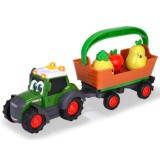 JOKO Interaktívny Traktor s vlečkou, svetlom a zvukom + ovocie, pre deti od 12m+