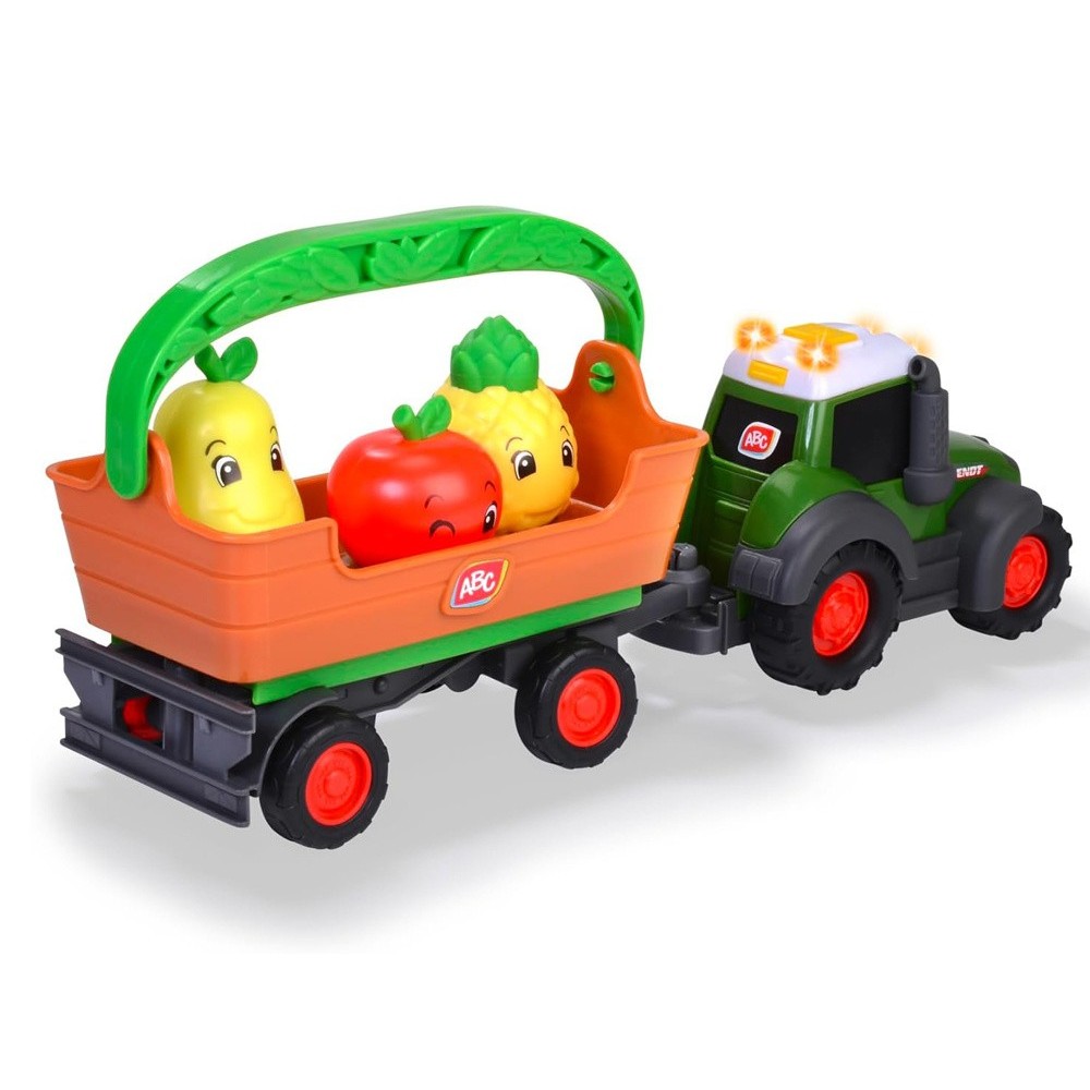 JOKO Interaktívny Traktor s vlečkou, svetlom a zvukom + ovocie, pre deti od 12m+