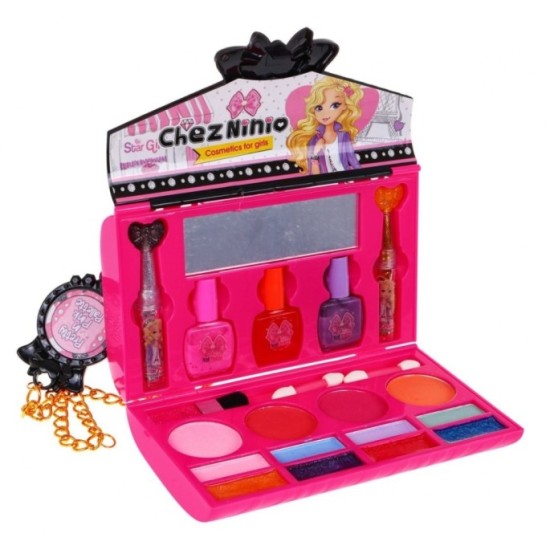 JOKO Detská kozmetická sada make up v Kabelke, dekoratívna kozmetika pre deti, ružová kabelka