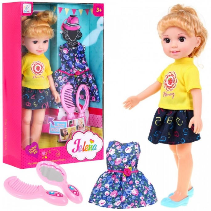 JOKO Bábika 31cm s hrebeňom a zrkadlom + elegantné šaty