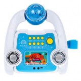JOKO Sada Kombo Detský karaoke set s DISKO Guľou + nastaviteľný Retro mikrofón na stojane, modrý