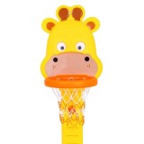 JOKO Detský basketbalový kôš na batérie Žirafa 4v1 s terčom, kruhmi, loptou s prísavkami + melódie