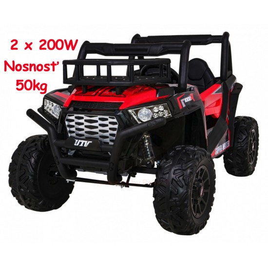 JOKO Elektrické autíčko BUGGY UTV 24V 200W, penové kolesá, Dvojmiestne kožené sedadlo, nosnosť 50kg, červené