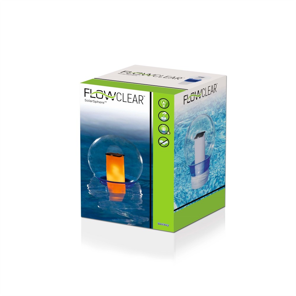 BESTWAY Plavákový dávkovač chémie + Solárna LED Lampa 2v1