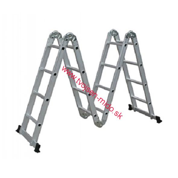 G21 Rebrík - skladací 4x4 - 4.6m + podlaha