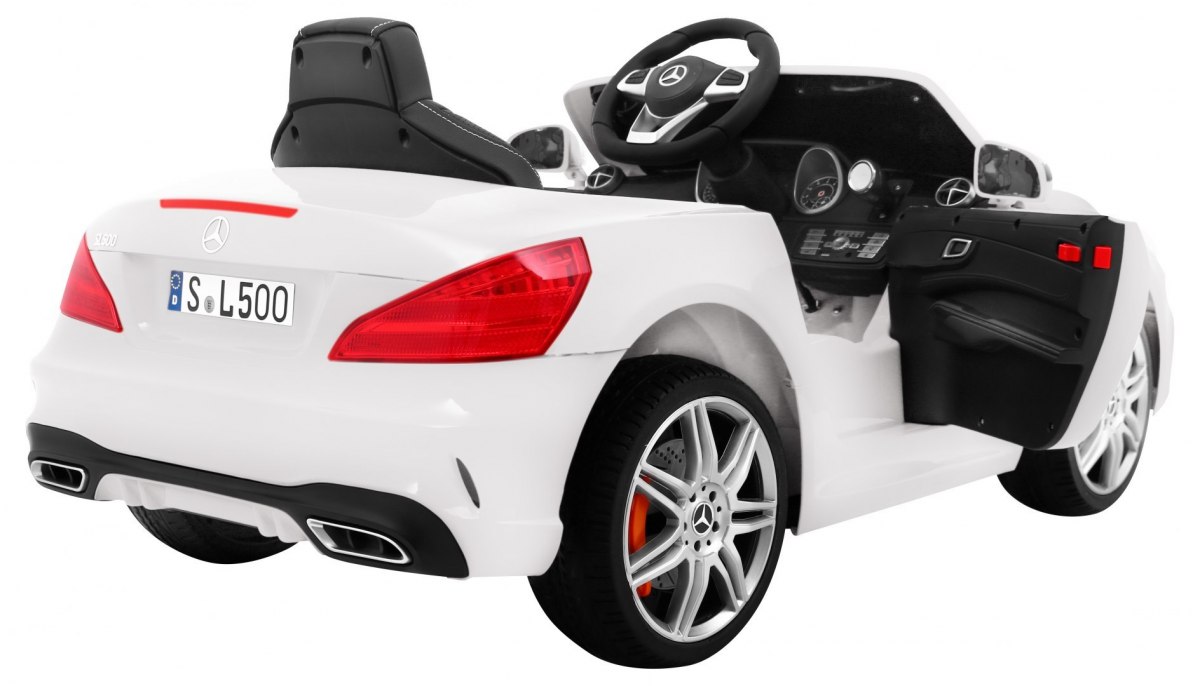 Joko, Elektrické autíčko Mercedes SL 500, Penové kolesá, kožené sedadlo, biele