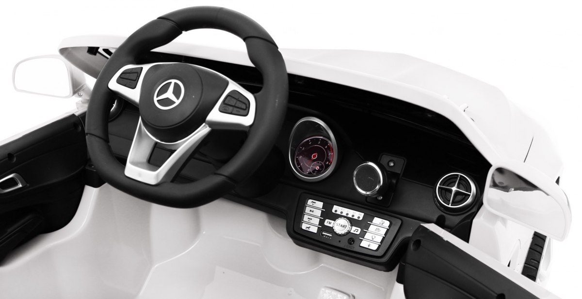 Joko, Elektrické autíčko Mercedes SL 500, Penové kolesá, kožené sedadlo, biele