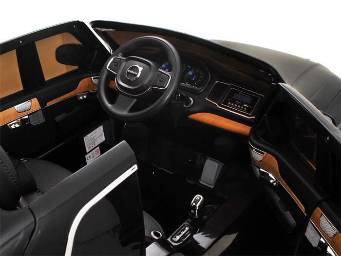 JOKO Elektrické autíčko Volvo XC90, Lakované, penové kolesá, kožené sedadlo, FM rádio, čierne