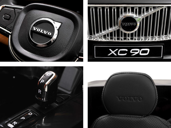 JOKO Elektrické autíčko Volvo XC90, Lakované, penové kolesá, kožené sedadlo, FM rádio, čierne