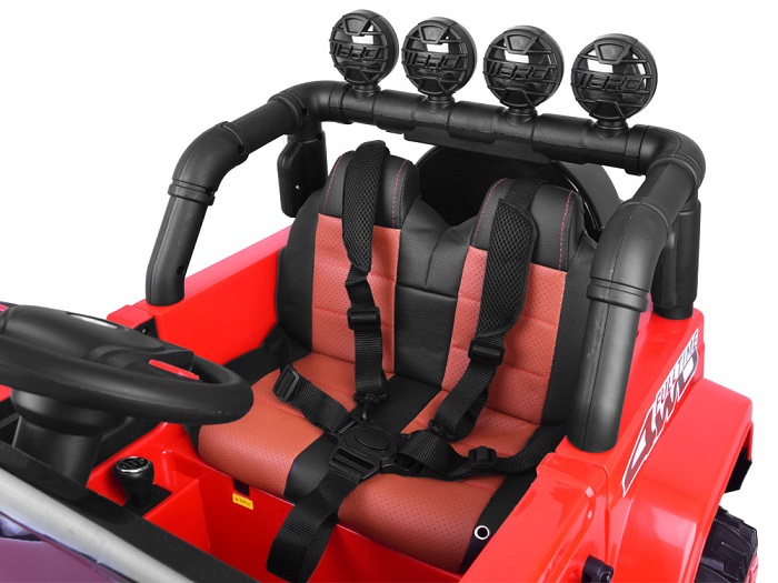 JOKO Elektrické autíčko JEEP 4x4 Terénny, penové kolesá, kožené sedadlo, USB, MP3, diaľkové ovládanie, čierne