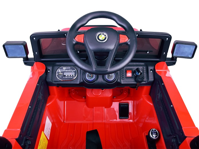 JOKO Elektrické autíčko JEEP 4x4 Terénny, penové kolesá, kožené sedadlo, USB, MP3, diaľkové ovládanie, čierne