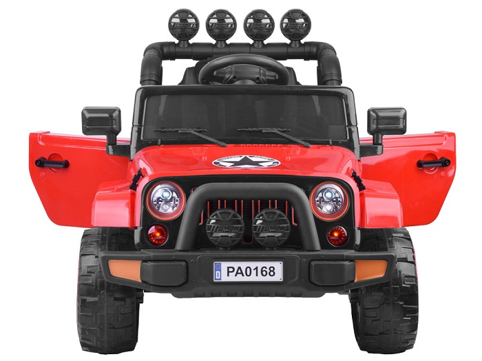 JOKO Elektrické autíčko JEEP 4x4 Terénny, penové kolesá, kožené sedadlo, USB, MP3, diaľkové ovládanie, čierne