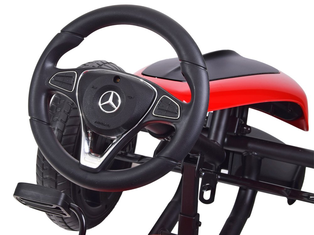 JOKO Šľapacia motokára Mercedes s originálnou licenciou, penové kolesá, zvuky na volante, čierna