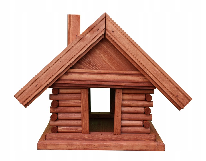 MKSTOR Drevené kŕmitko pre vtáky 48x42x38cm, vtáčia búdka, domček, sivé