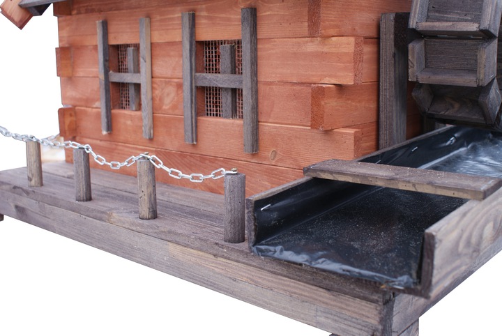 MKSTOR Drevený Vodný Mlyn na vodu 77cm, dekorácia do záhrady, masív, MW5