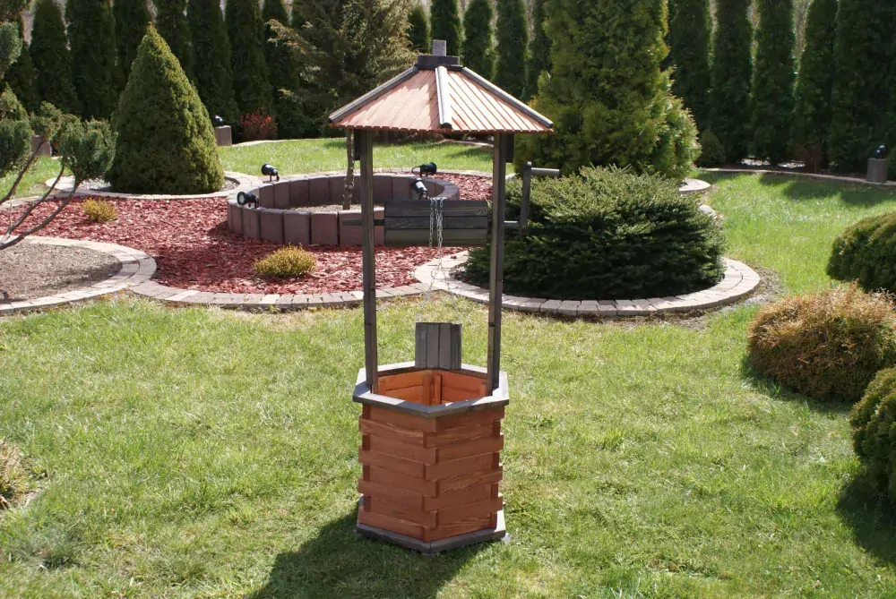 MKSTOR Drevená studňa do záhrady dekoračná 135cm, masív ST22